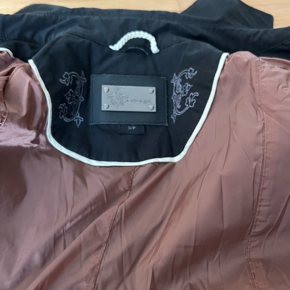 Mackage Black Cotton Quilted-Leather-Trim Belted Trench Coat - Picture 14 of 15